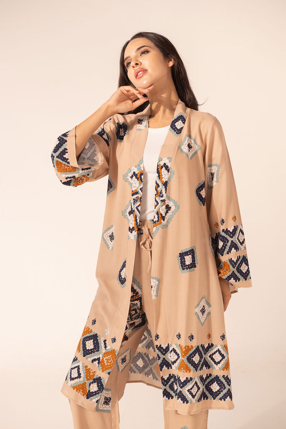 Beige Summer Patterned Set