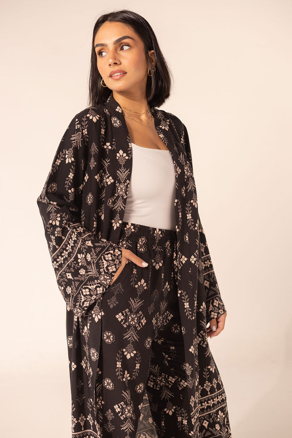 Black Summer Patterned Set