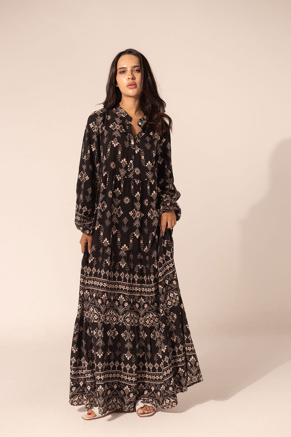 Black Summer Patterned Dress