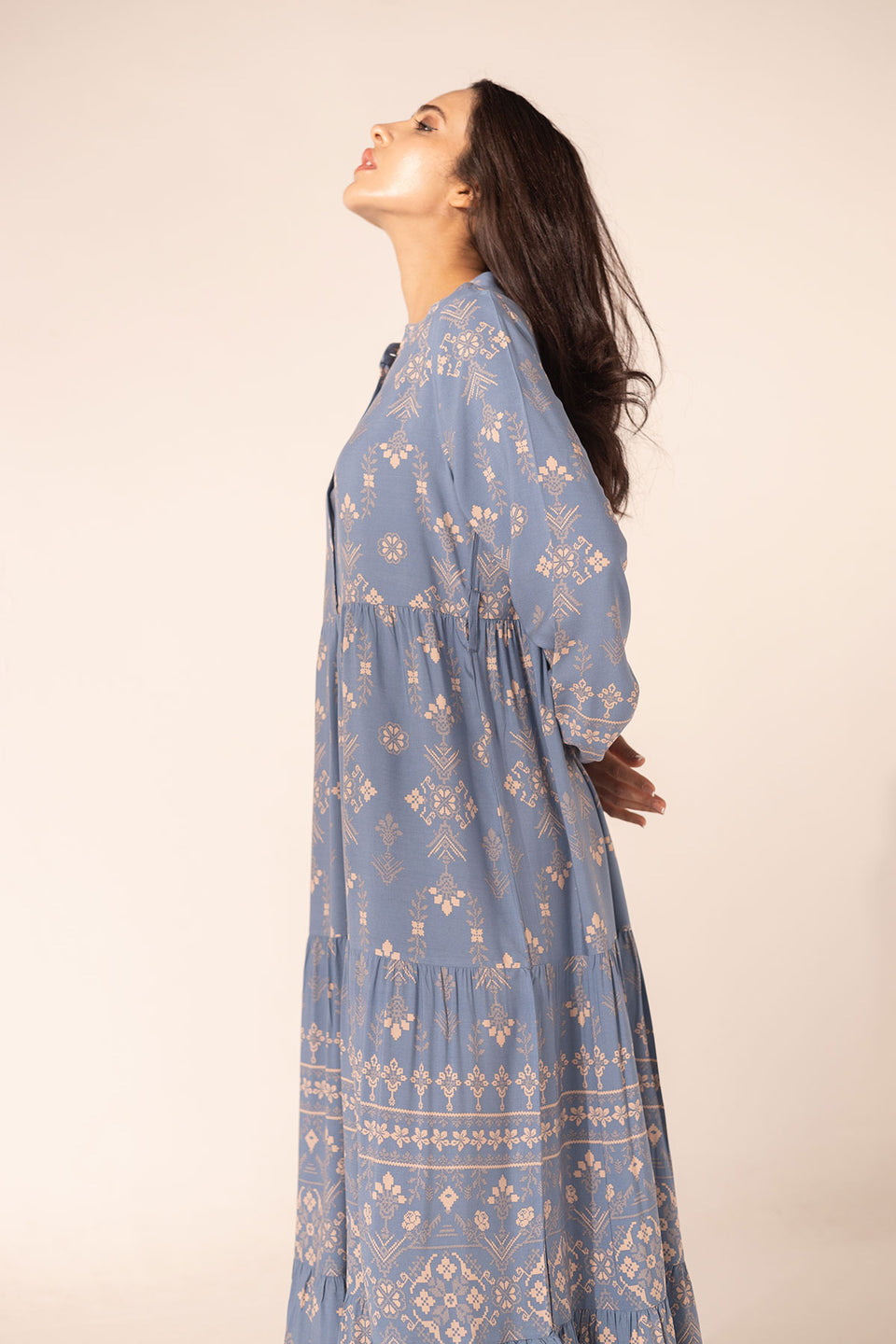 Blue Summer Patterned Dress