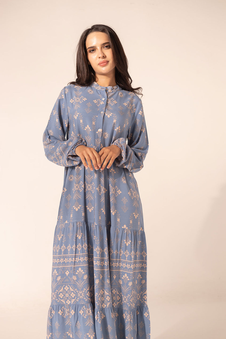 Blue Summer Patterned Dress