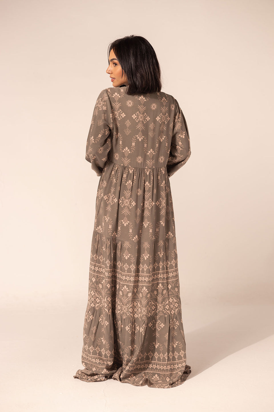 Olive Summer Patterned Dress
