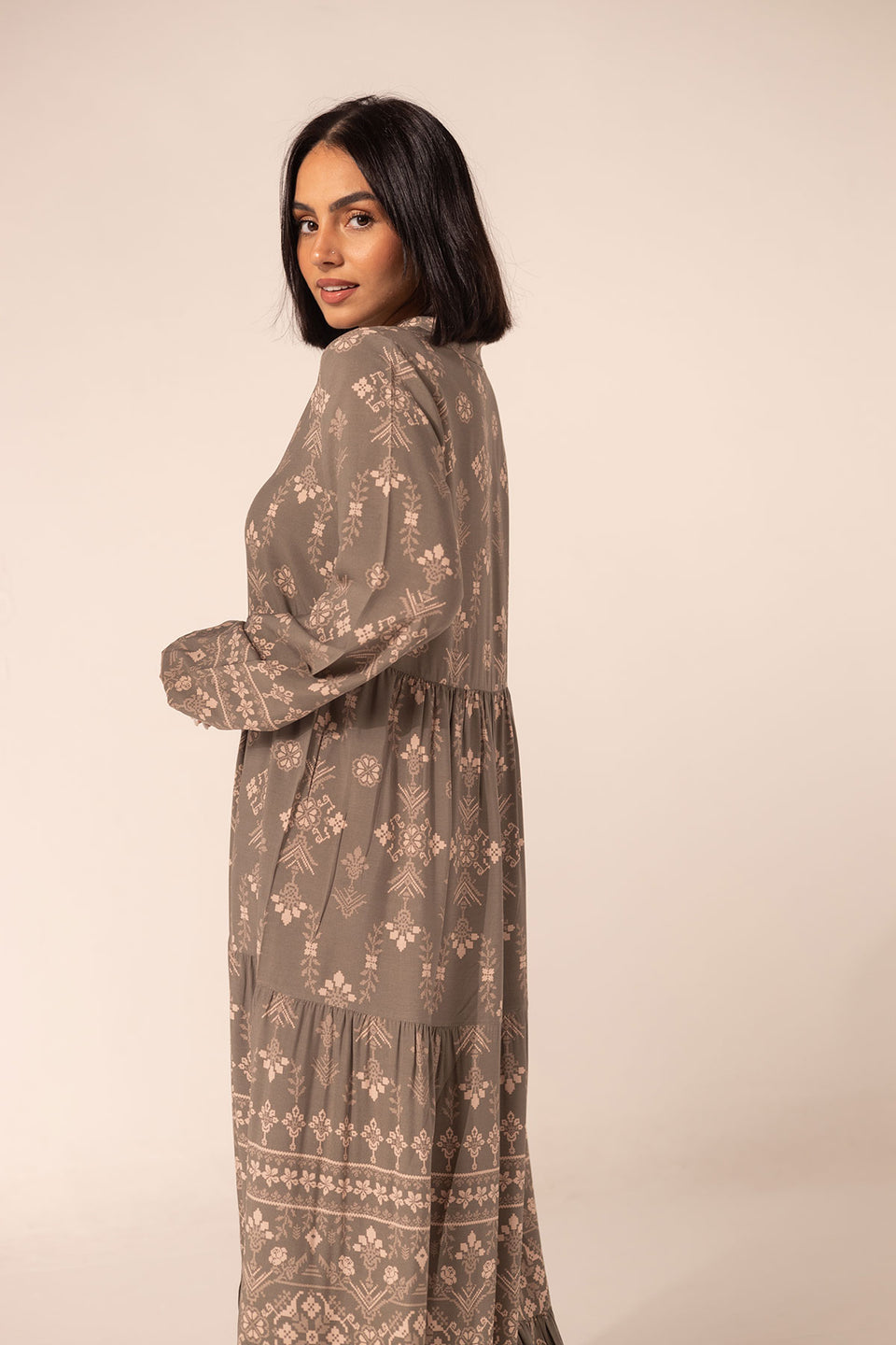 Olive Summer Patterned Dress