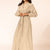 Beige Patterned Wrap Summer Dress