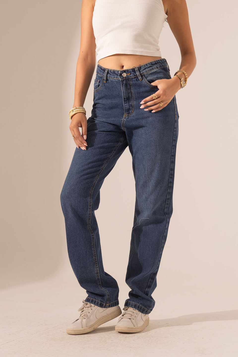 Dark Jeans High-Waisted Straight