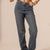 Purple Washed High-Waisted Straight Jeans