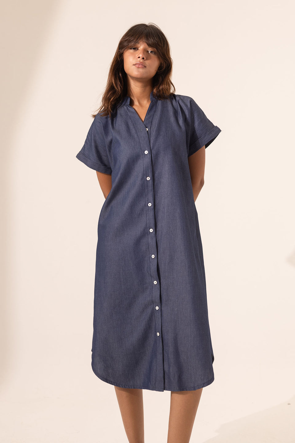 Navy Summer Comfort Long Shirt