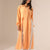 Orange Side-Slit Linen Long Shirt