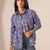 Navy Embroidered Long Sleeves Shirt