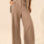 Coffe Pinstripe Wide-Leg Pants