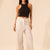 White Pinstripe Wide-Leg Pants