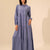 Blue Summer Long Dress With Belt
