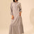 Grey Summer Long Dress With Belt