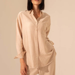 Beige Summer Linen Shirt