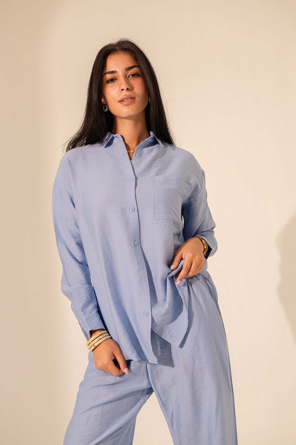 Light Blue Summer Linen Shirt