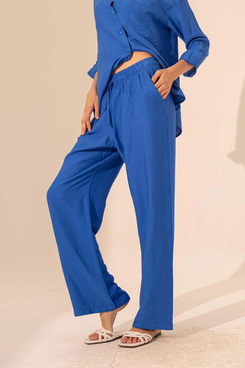 Blue Summer Linen Pants