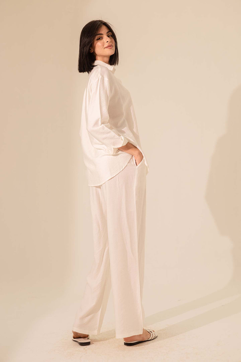 White Summer Linen Pants