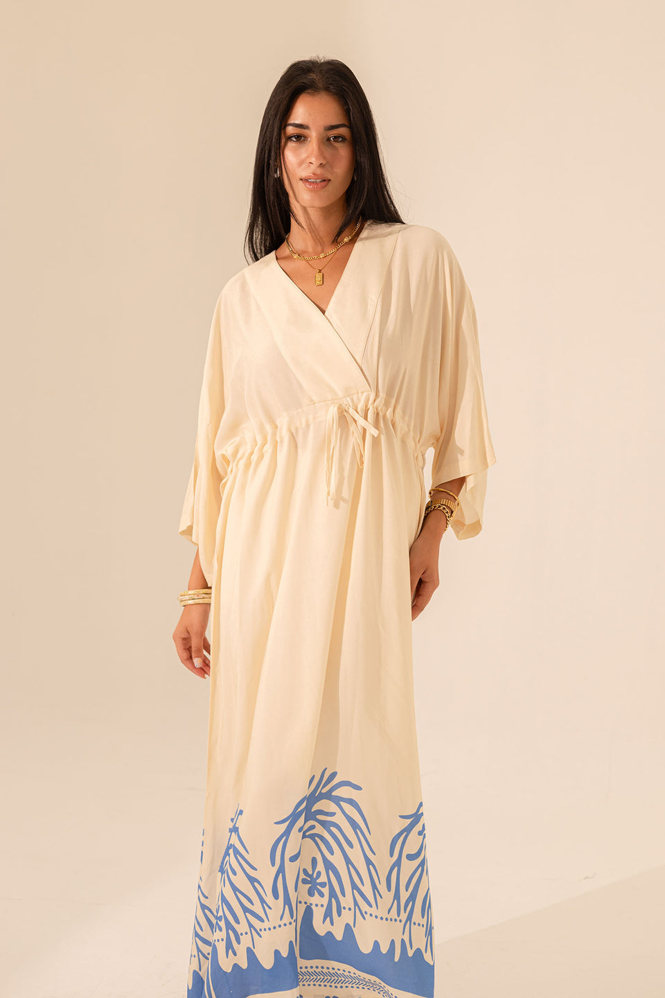 Blue Wrap Summer Dress