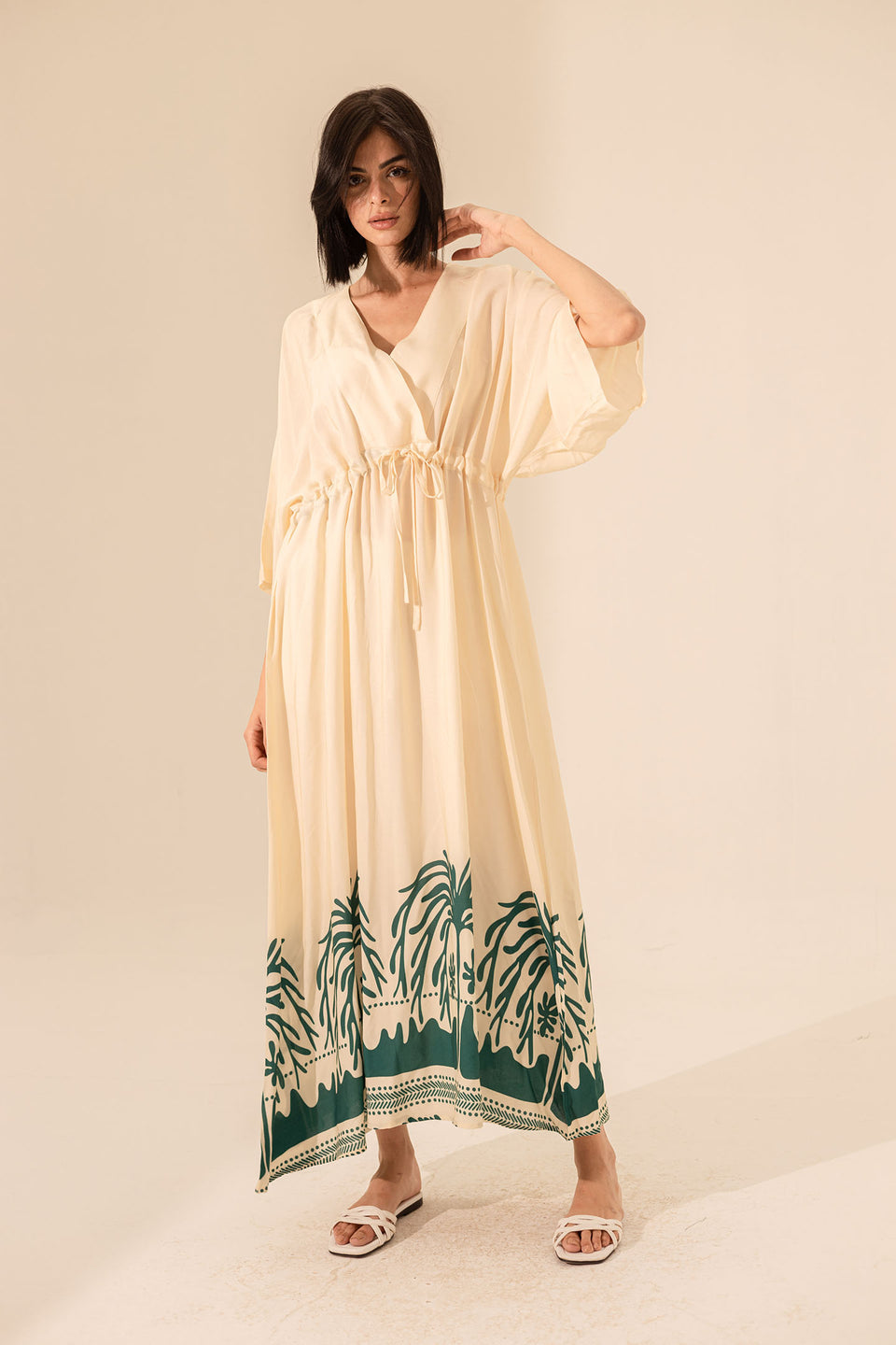 Green Wrap Summer Dress