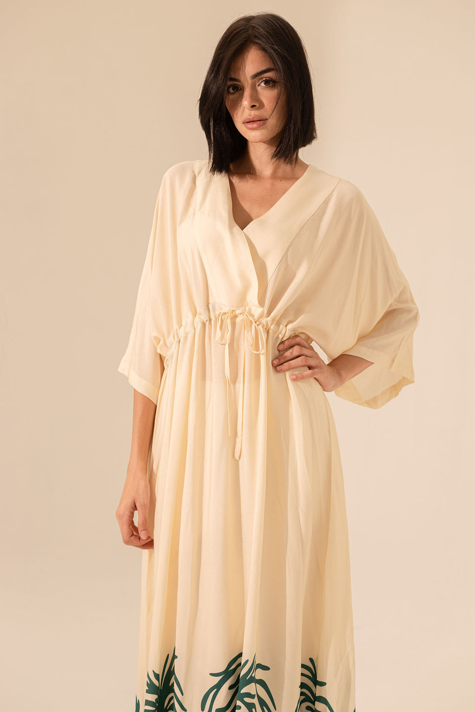 Green Wrap Summer Dress