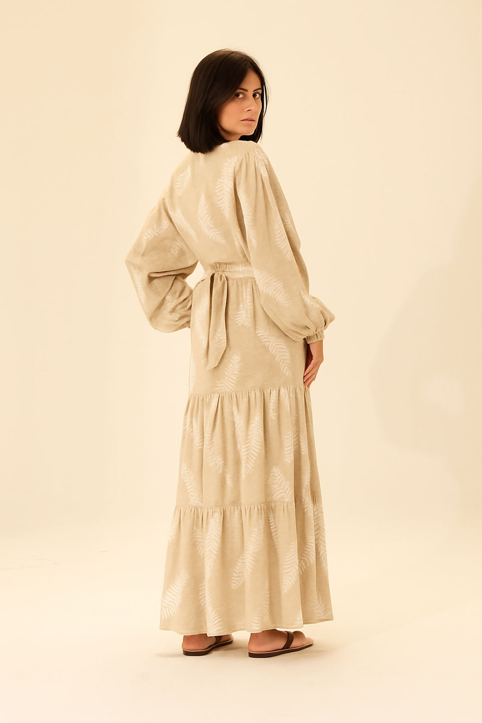 Beige Crop Top & Maxi Skirt Set