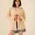 Beige Linen Wide Sleeves Shirt