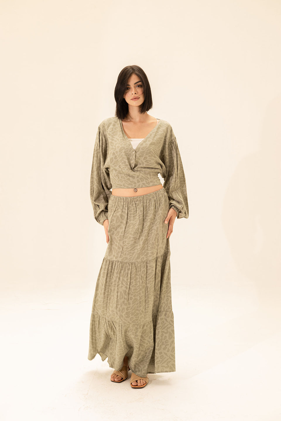 Bestag Crop Top & Maxi Skirt Set