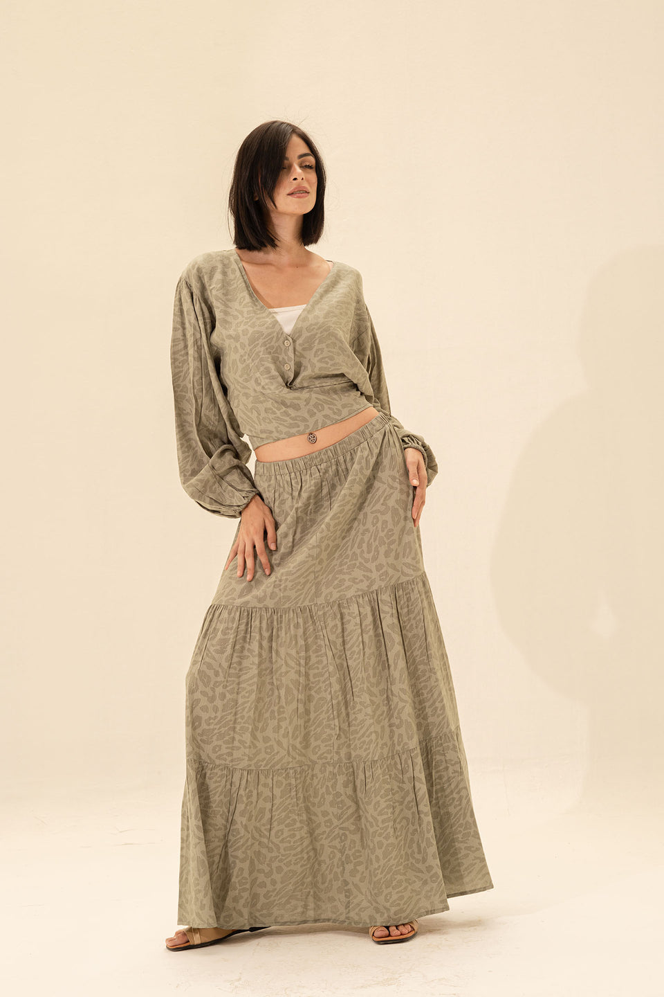 Bestag Crop Top & Maxi Skirt Set