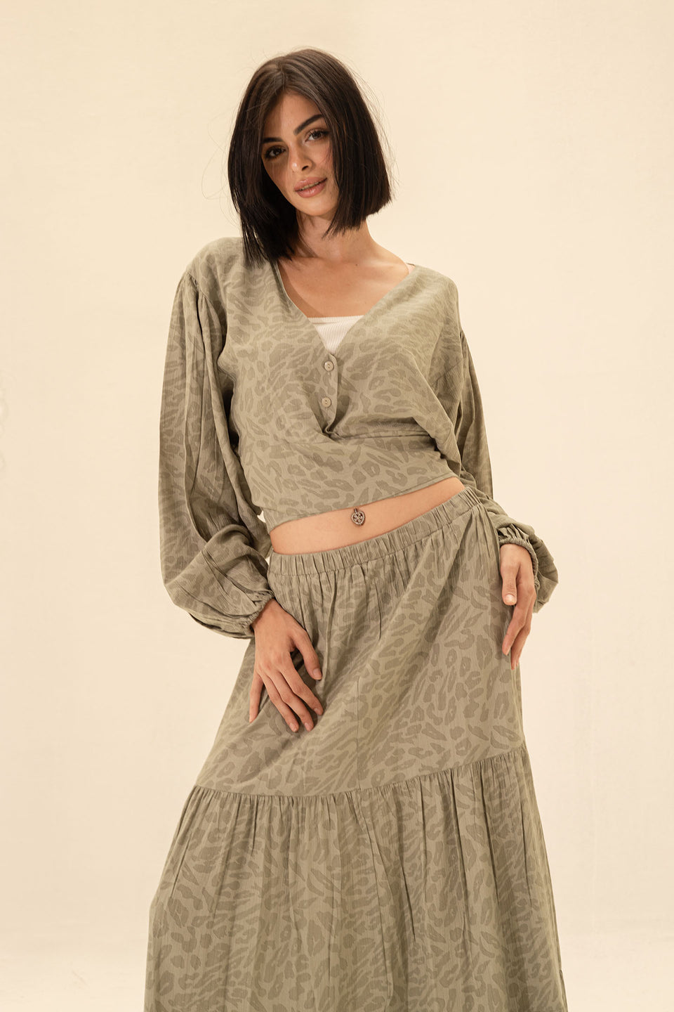 Bestag Crop Top & Maxi Skirt Set