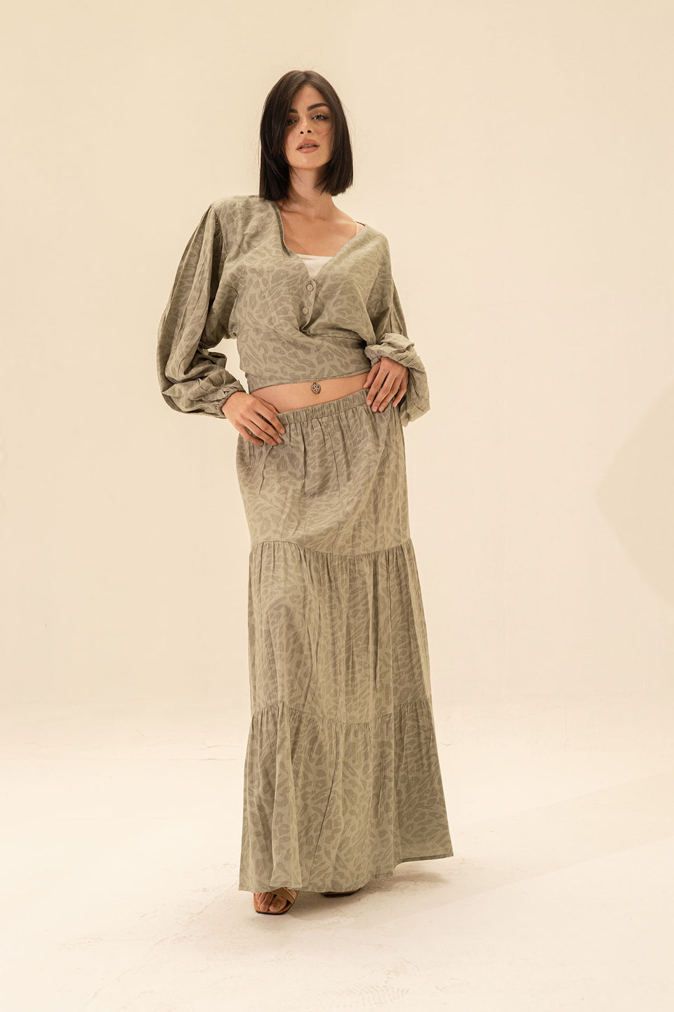 Bestag Crop Top & Maxi Skirt Set
