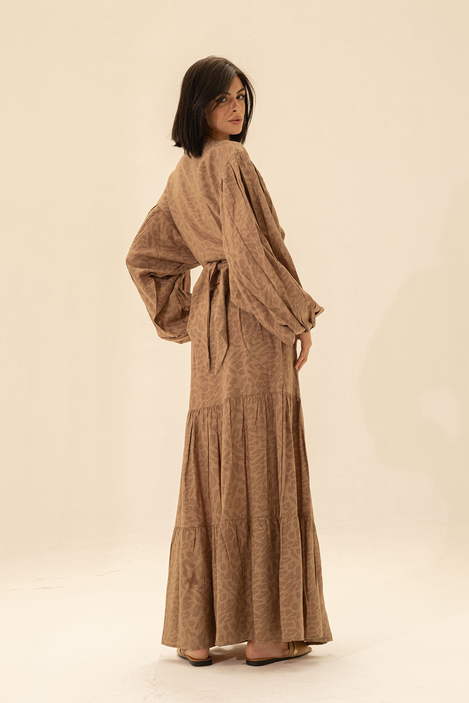 Brown Crop Top & Maxi Skirt Set