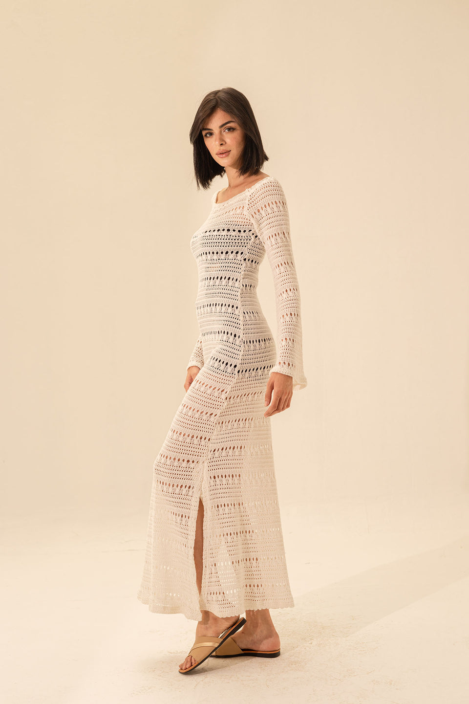 White Crochet Beach Dress Cover-Up