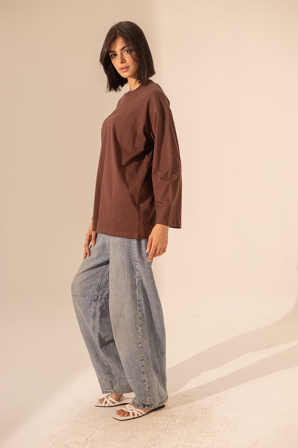 Brown Long Sleevless T-Shirt