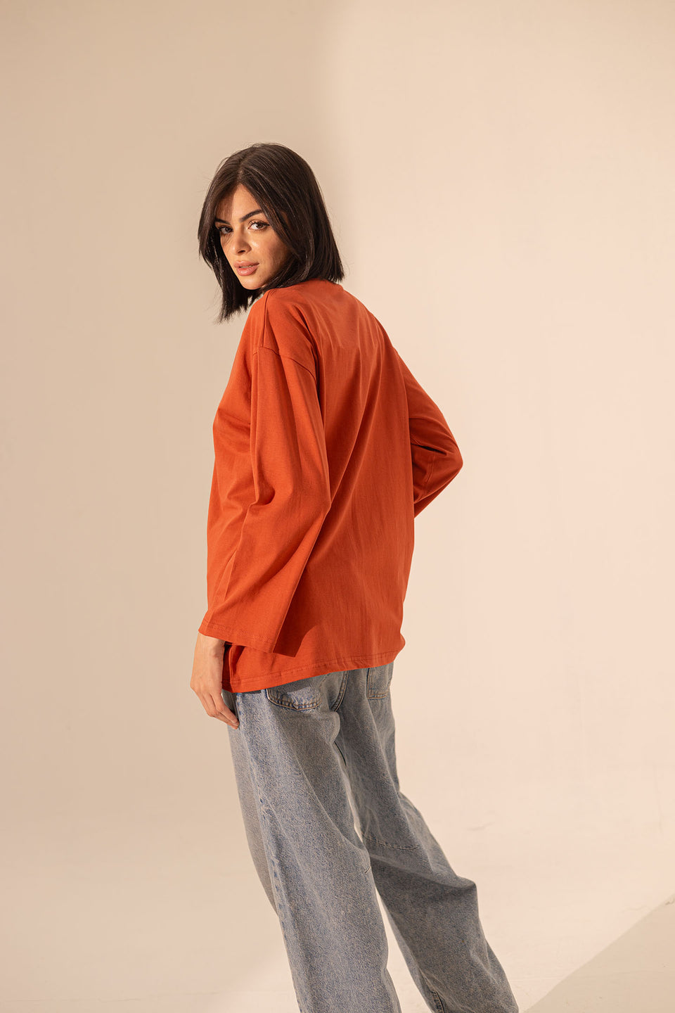 Orange Long Sleevless T-Shirt