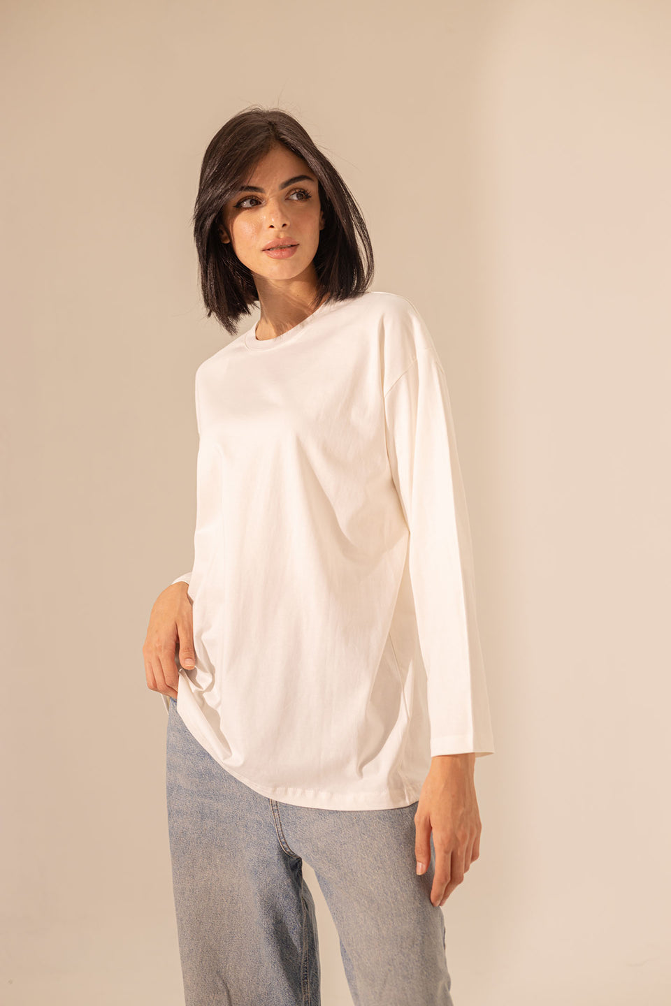 White Long Sleevless T-Shirt