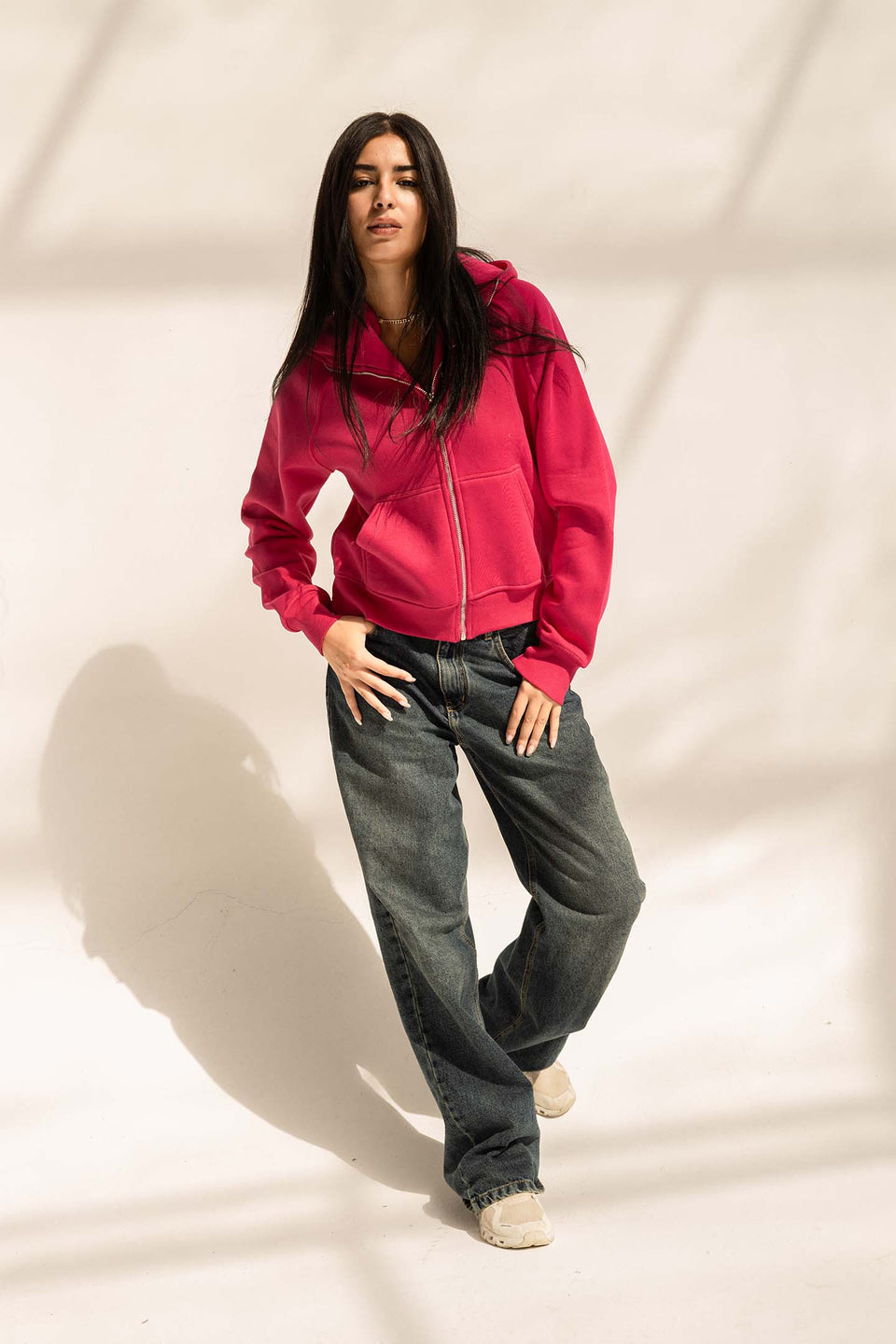 Hot Pink Milton Thumb Hole Hoodie