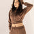 Brown Cozy Ribbed Zip Hoodie