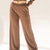 Brown Ribbed High-Waist Lounge Pants