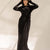Black Elegant Wool Wrap Dress