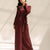 Burgundy Elegant Wool Wrap Dress