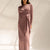 Purple Elegant Wool Wrap Dress