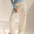 Off White Soft Modal Wide Leg Cargo Pants