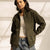 Olive Melton Zipped Hoodie