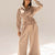 Coffe Tailored Elegant Pleats Set