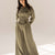 Olive Tailored Elegant Pleats Set