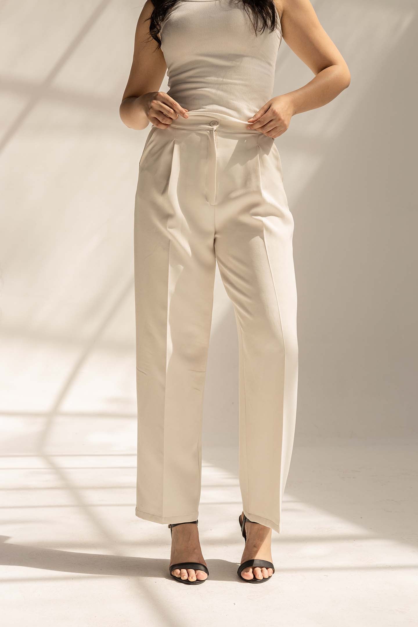 Off White Tailored Wide-Leg Pants