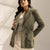 Olive Fuzzy Wool Double-Breasted Jacket