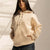Beige Melton Oversized Hoodie