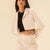 White striped Cropped Blazer