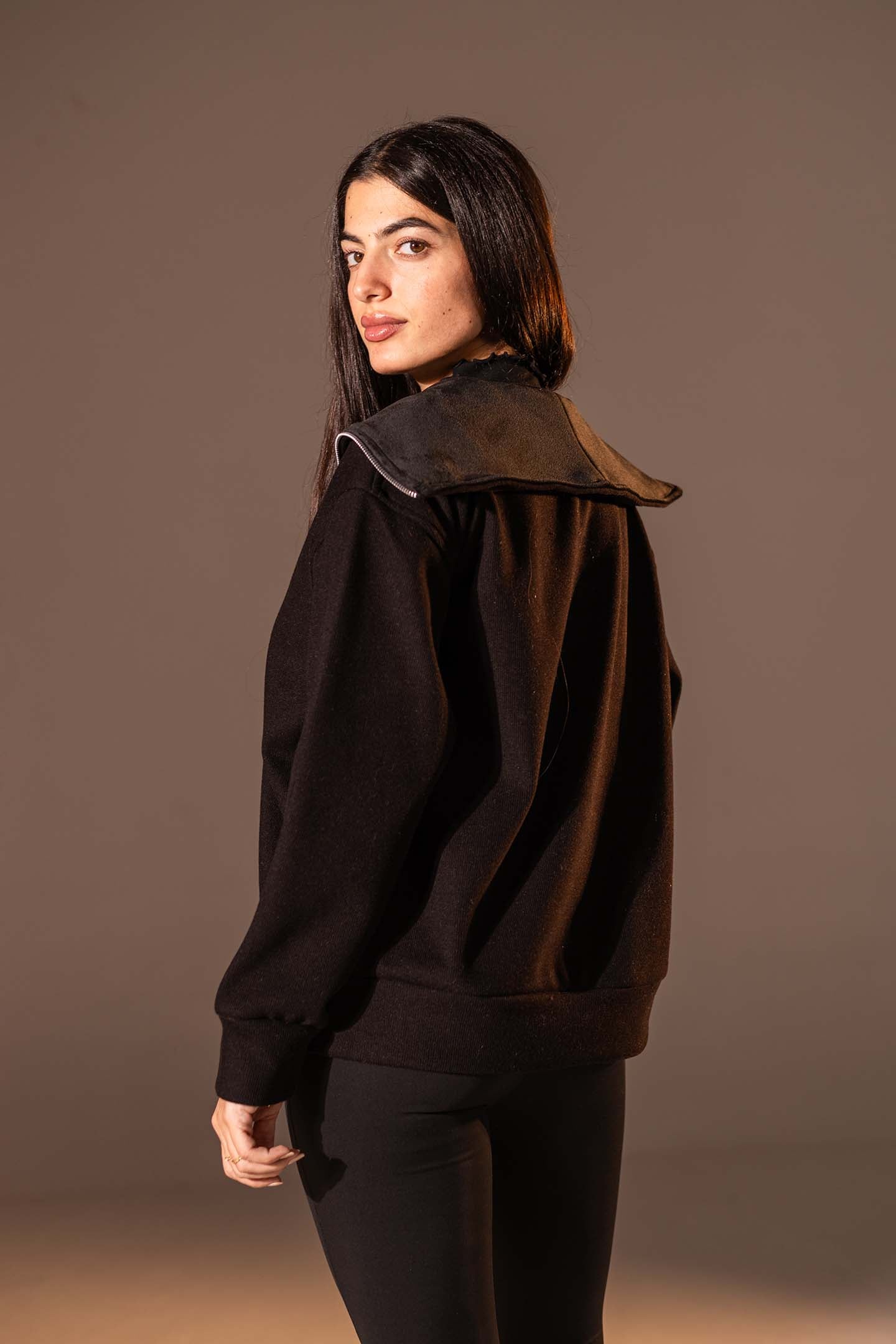 Black Half-Zip Knit Sweater